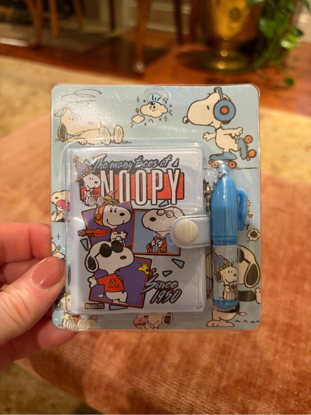 Peanuts Snoopy Kids Wallet and Keychain Set in Light Blue